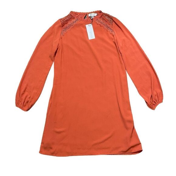 NWT MOLLY BRACKEN Woven Dress Terracotta Orange Size Small - Picture 1 of 14